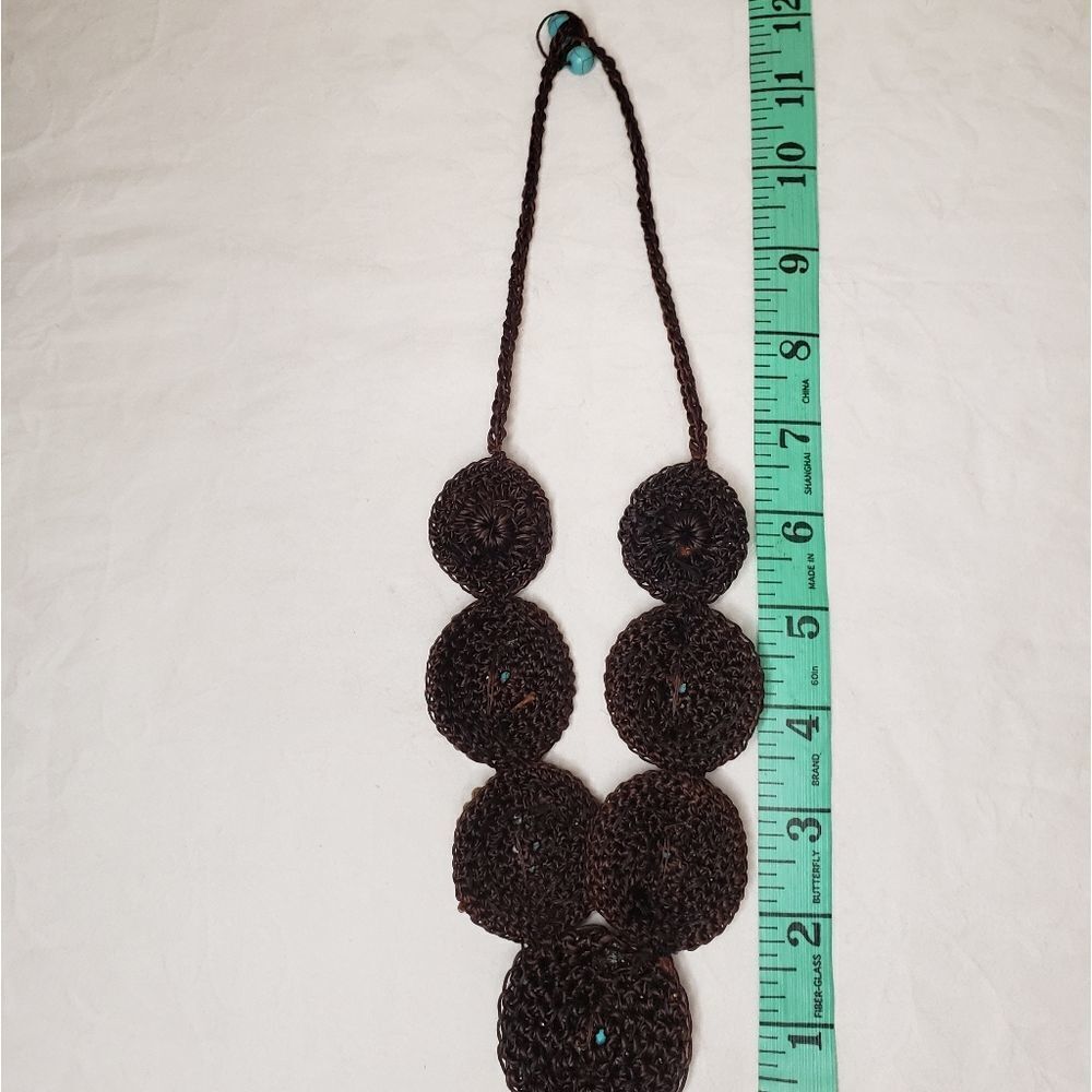 turquoise bead statement necklace - Picture 4 of 5